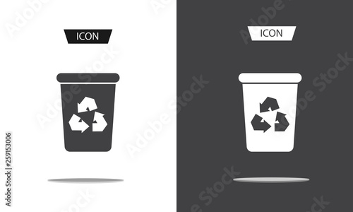 Recycle bin icon vector isolated on white background.