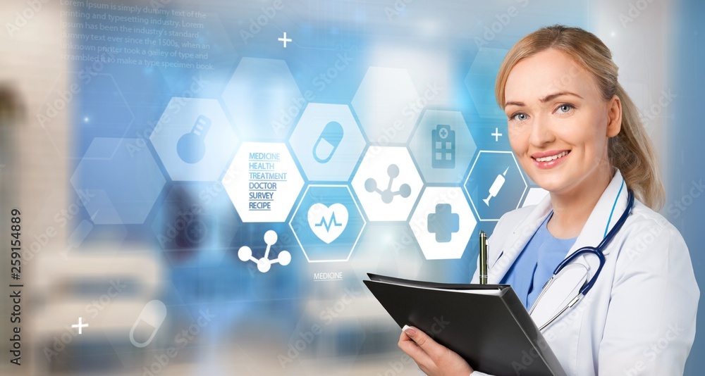 Digital future healthcare innovation abstract background banner Digital future healthcare innovation abstract background banner