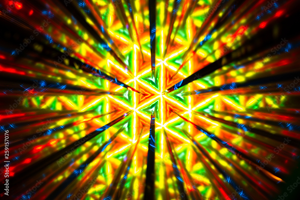 Repetitive pattern by reflections of an image in mirrors. Color kaleidoscopic image. Repetitive pattern by reflections of an image in mirrors. Color kaleidoscopic image.