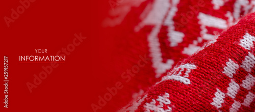 Plaid warm white red fabric texture material new year pattern on blur background 