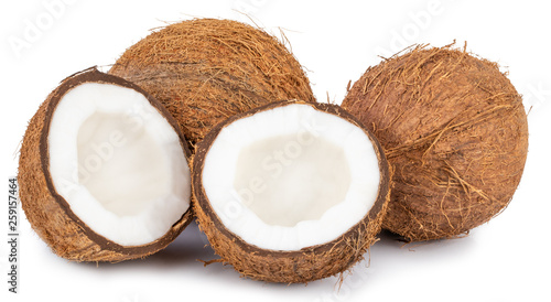 coconuts isolated on the white background  with clipping path