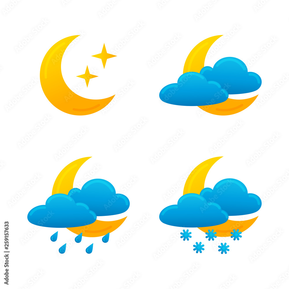Fototapeta premium Night weather icons