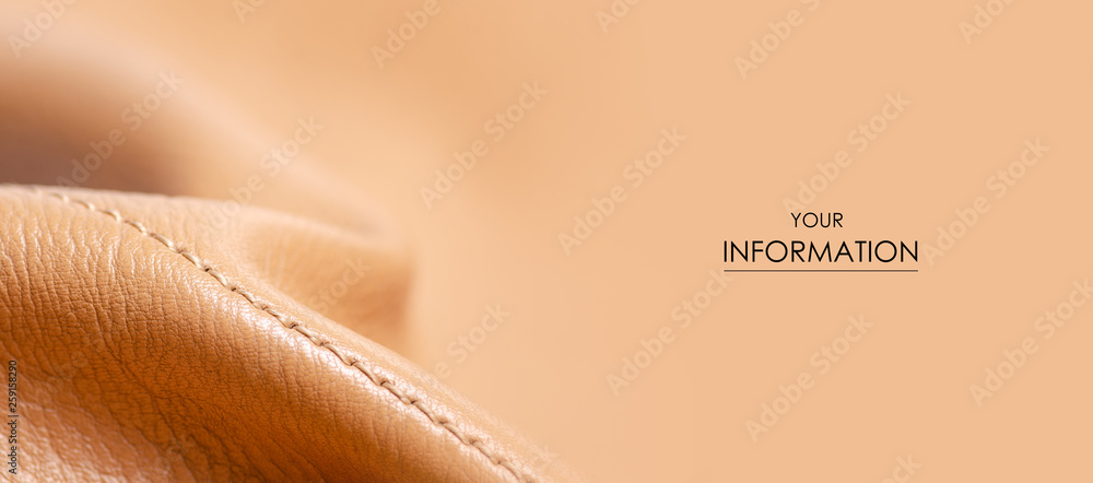 Beige yellow leather material fabric nature pattern on blur background