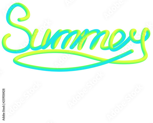summer lettering logo on white background