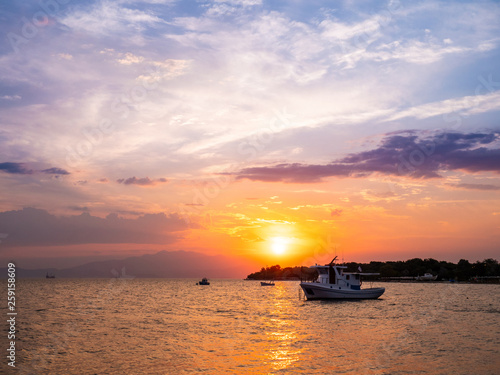 Thasos Island sunset in mid summer season