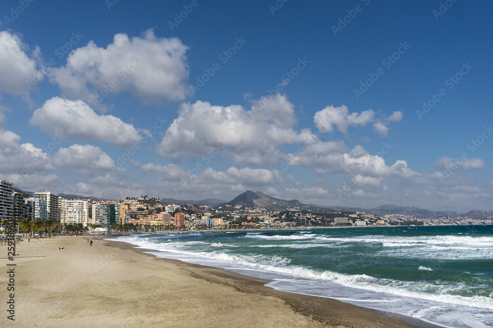 Malaga beach on the Costa Del Sol