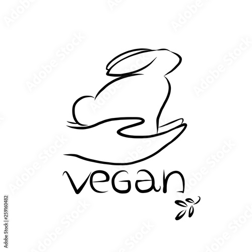 Obraz na płótnie Vector vegan logo w salonie