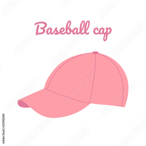 Pink woman baseball cap. Sports headdress, headgear