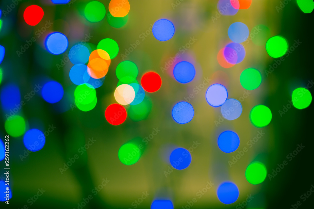 Abstract Christmas background. Blurred background with lights