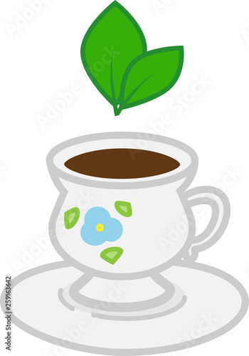 Colored icon of an elegant mug and natural tea
