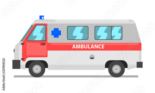 Ambulance service van  emergency medical vehicle vector Illustration on a white background