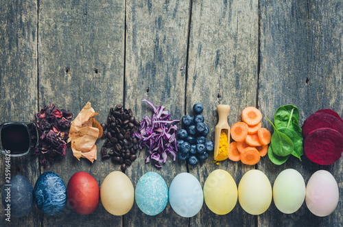 Homemade naturally dyed Easter eggs