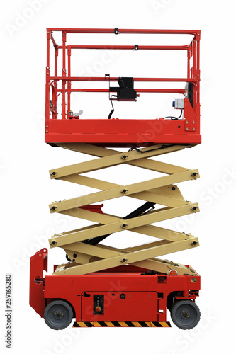 The image of an electric lift. Isolated on white.