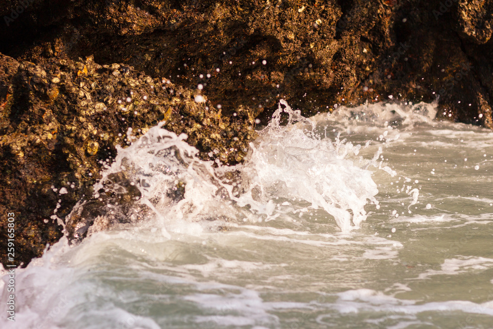 Fototapeta premium close up rock and wave