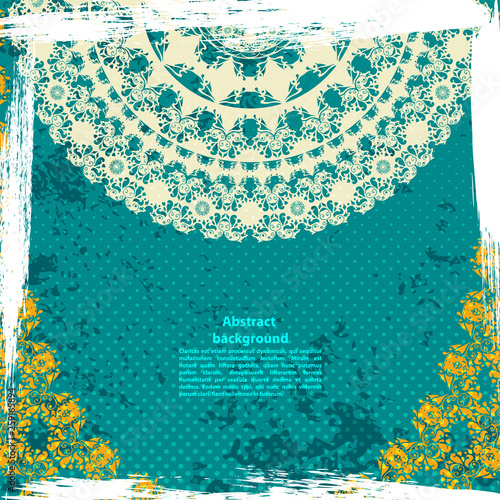 Abstract Background. Grunge Retro Style. Ornament. Banner, card. Vector Illustration