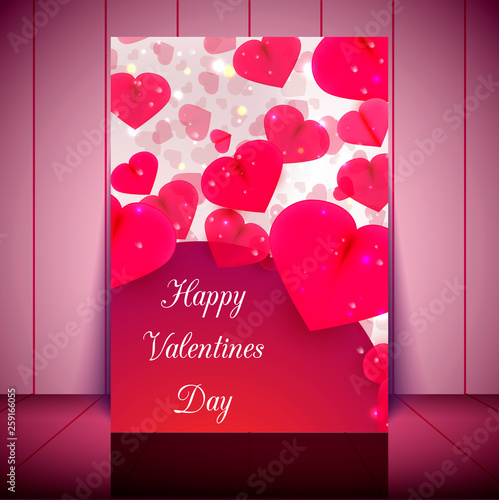 Flyer Design. Valentines Day. Vector Illustration