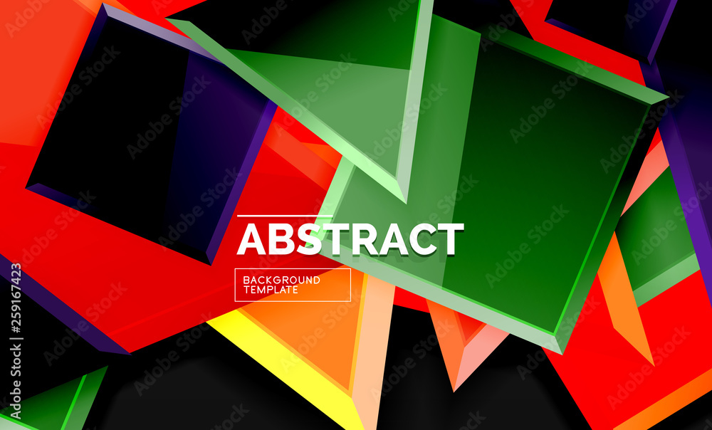 Glossy squares and triangles geometric backgrounds Glossy squares and triangles geometric backgrounds