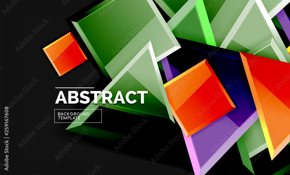 Glossy squares and triangles geometric backgrounds Glossy squares and triangles geometric backgrounds