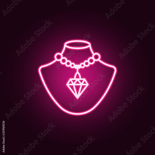 necklace neon icon. Elements of jewelry set. Simple icon for websites, web design, mobile app, info graphics