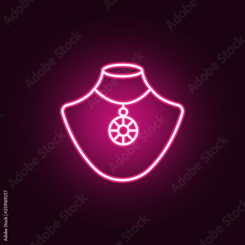 necklace neon icon. Elements of jewelry set. Simple icon for websites, web design, mobile app, info graphics