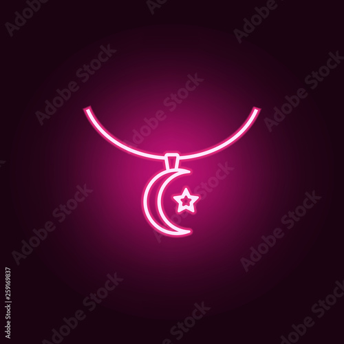 necklace neon icon. Elements of jewelry set. Simple icon for websites, web design, mobile app, info graphics