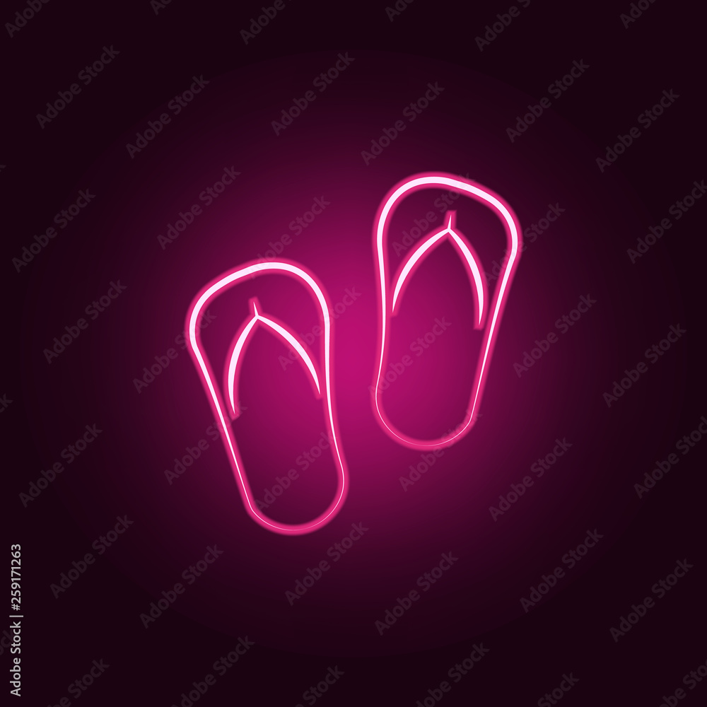 flip flops neon icon. Elements of travel set. Simple icon for websites, web design, mobile app, info graphics flip flops neon icon. Elements of travel set. Simple icon for websites, web design, mobile app, info graphics
