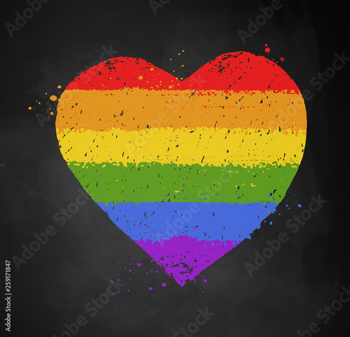 Vector illustration of LGBT flag color heart