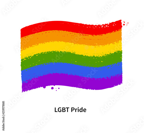 Grunge wave banner in rainbow LGBT flag colors