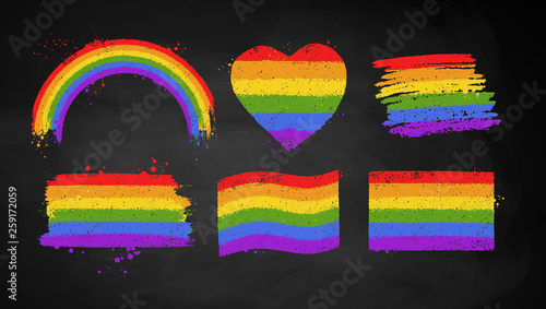 LGBT flag color banners set