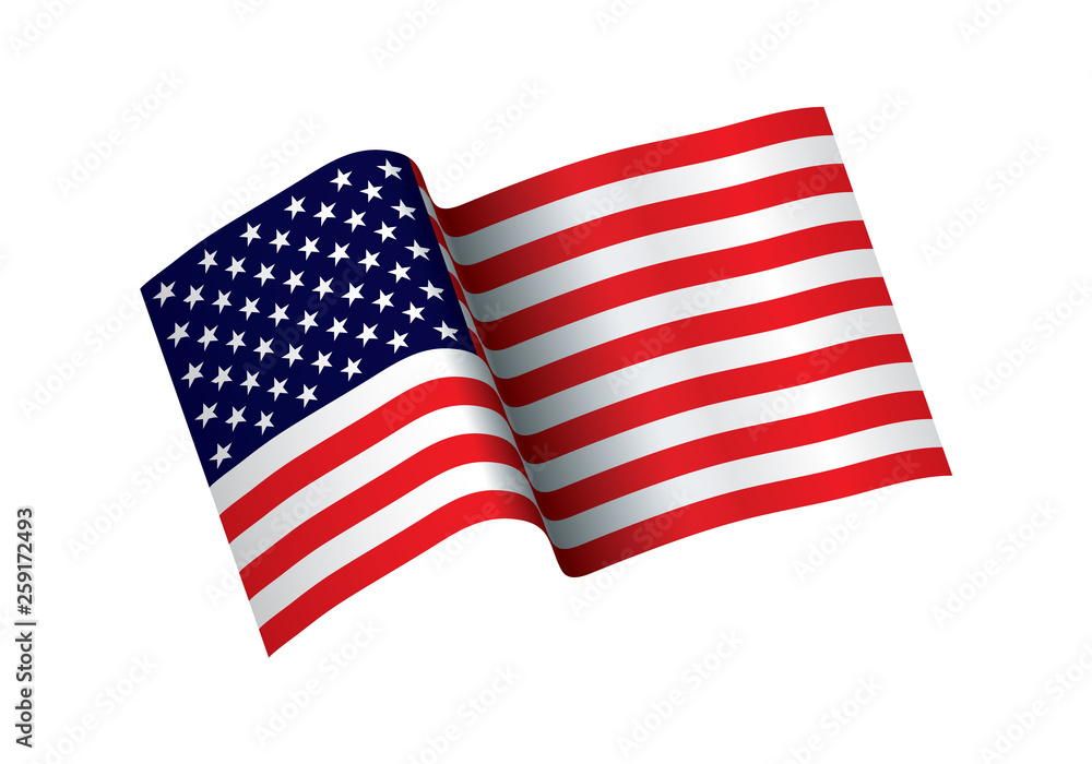 Waving flag of the United States of America. Waving American Flag for Independence Day. USA or American flag. Waving flag of the United States of America. Waving American Flag for Independence Day. USA or American flag.