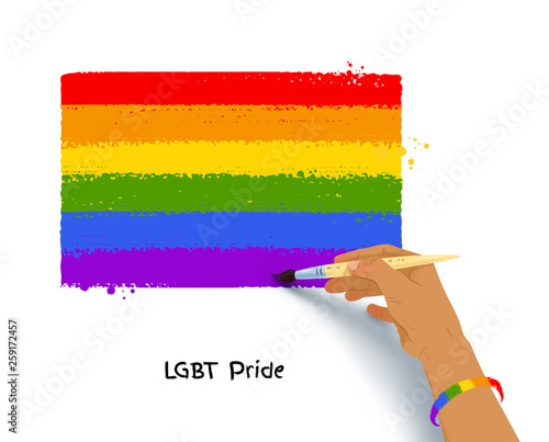 Vector illustration of hand drawing LGBT flag