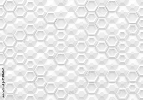 Fototapeta Naklejka Na Ścianę i Meble -  Parametric digital texture based on hexagonal grid with different volume and internal pattern 3D illustration
