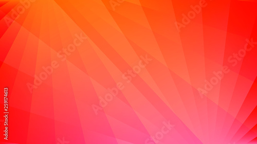 Abstract background with diverging rays of light. Vector illustration with red and orange gradient