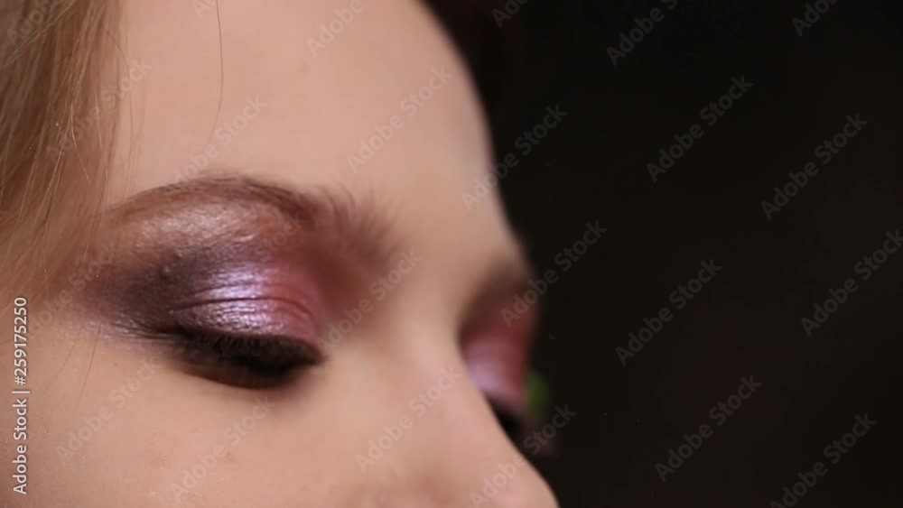 Professional makeup for a young girl on a white background Professional makeup for a young girl on a white background
