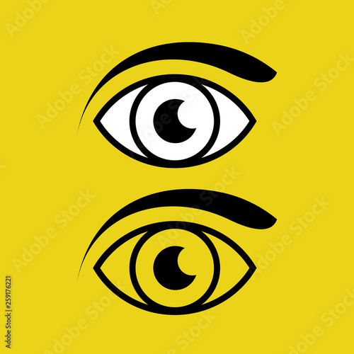 Eye with eyebrow. Eye logo. Eye or eyeball icon.