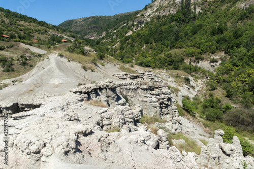 Rock formation The Stone Dolls of Kuklica near town of Kratovo, Republic of North Macedonia photo