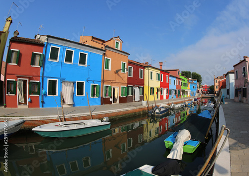 houses of Burano near Venice in Italy