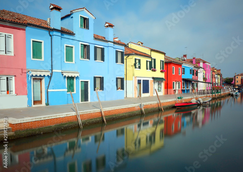 Burano Island near Venice in Italy and the famous painted houses
