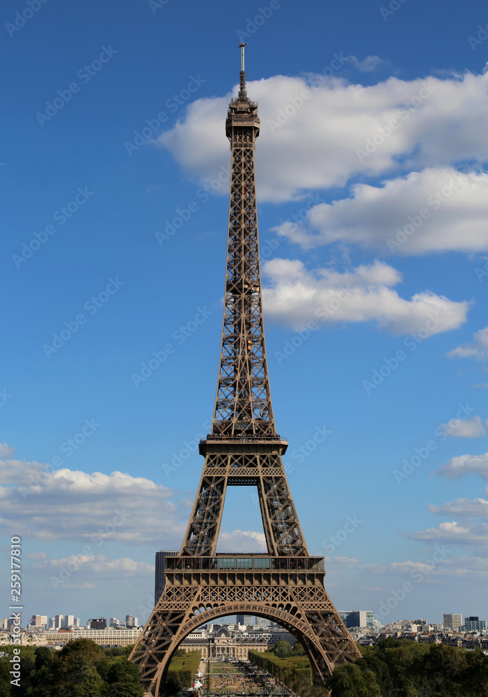 Eiffel Tower also called Tour Eiffel in French language in Paris