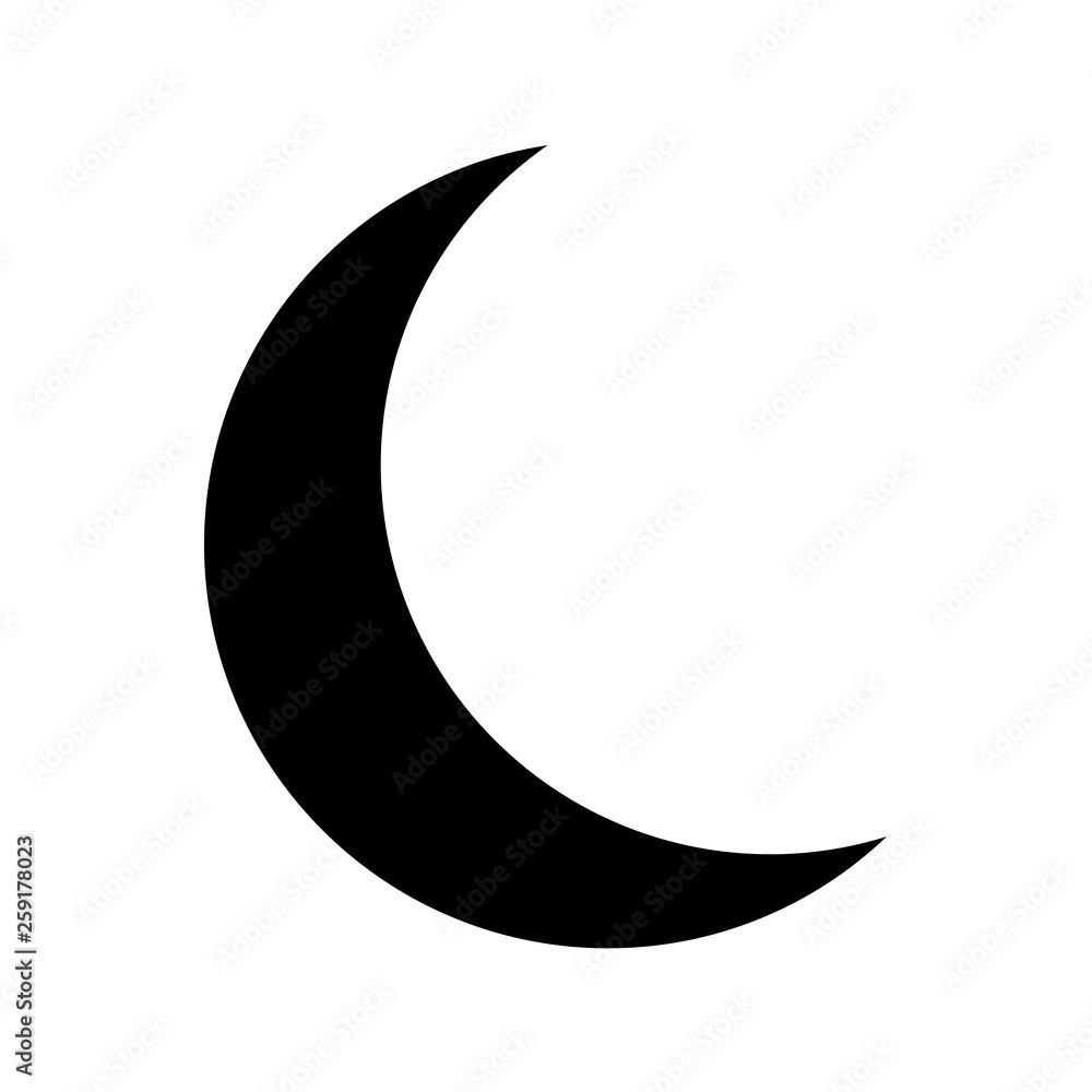 Black moon night logo. Moon sign vector eps10. Isolated moon silhouette on a white background, vector illustration icon Black moon night logo. Moon sign vector eps10. Isolated moon silhouette on a white background, vector illustration icon