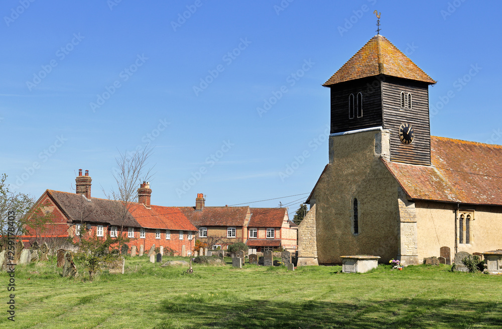 English Village Church and clocktower