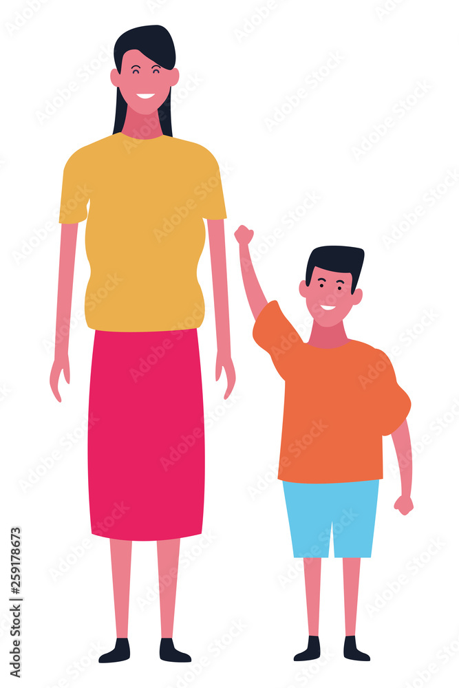 Single mother with kid son Single mother with kid son