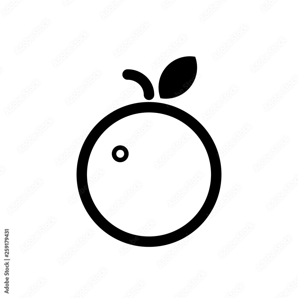 Orange fruit outline icon vector eps10. Fruit orange silhouette. Orange fruit outline icon vector eps10. Fruit orange silhouette.