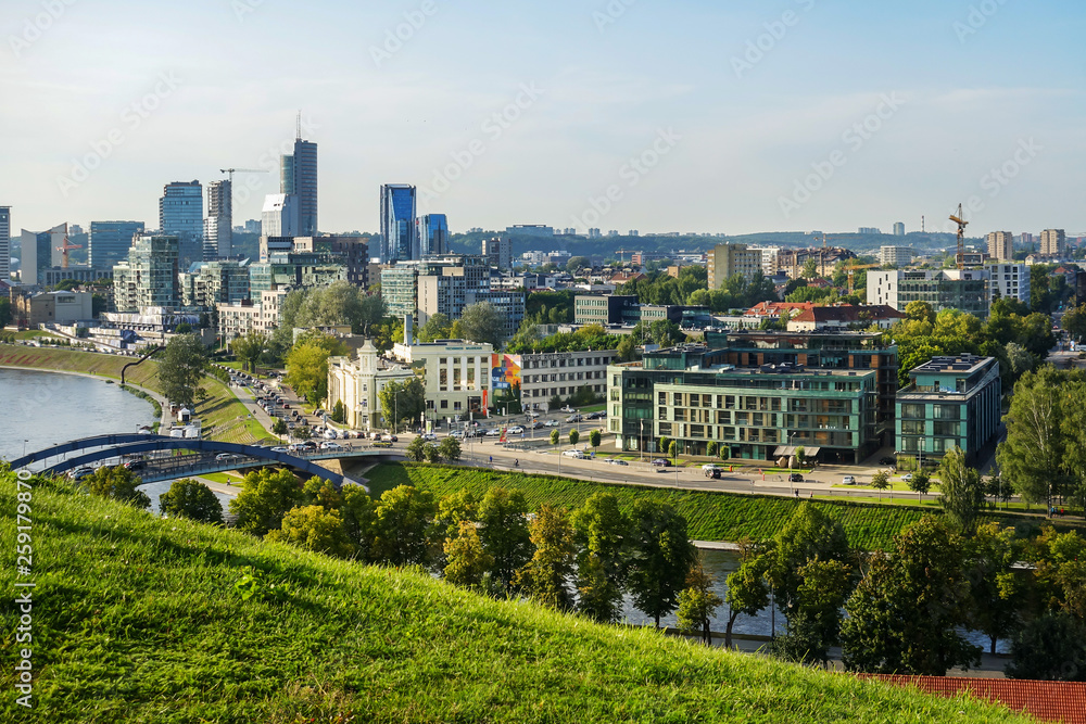 VILNIUS, LITHUANIA - September 2, 2017: view of modern Buildings around Vilnius, Lithuanian