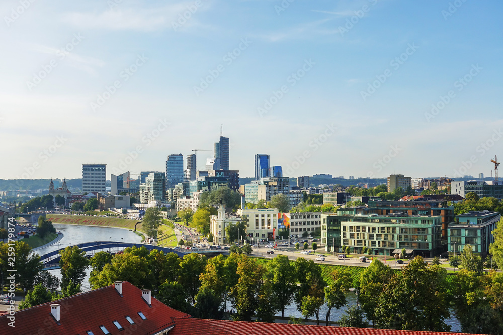 Fototapeta premium VILNIUS, LITHUANIA - September 2, 2017: view of modern Buildings around Vilnius, Lithuanian