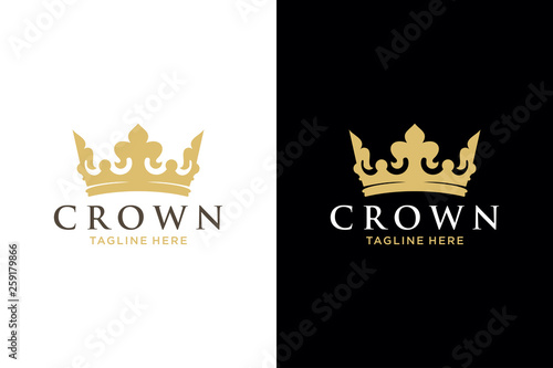 Geometric Vintage Creative Crown abstract Logo design vector template. Vintage Crown Logo Royal King Queen concept symbol Logotype concept icon.