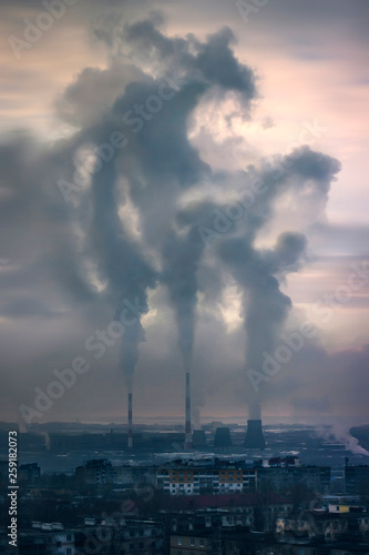 Air pollution. Smoke. Ecological catastrophy.
