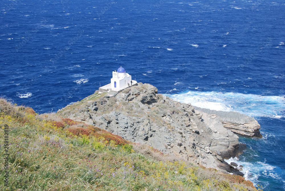 Greek church on the rocks