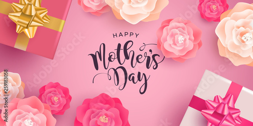 Happy Mothers Day floral card for mom holiday gift