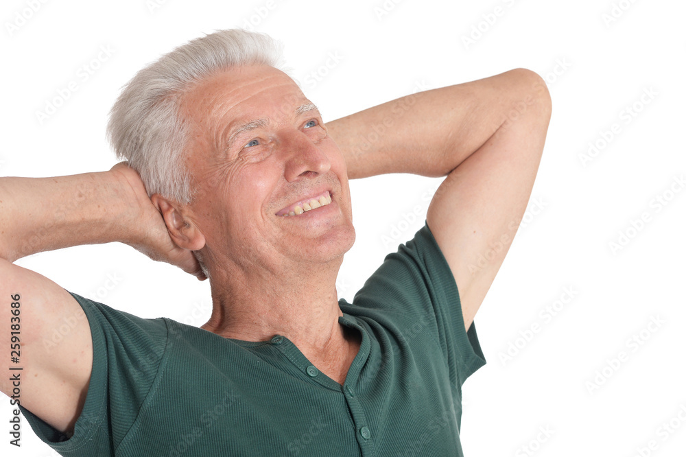 Portrait of senior man isolated on white background Portrait of senior man isolated on white background
